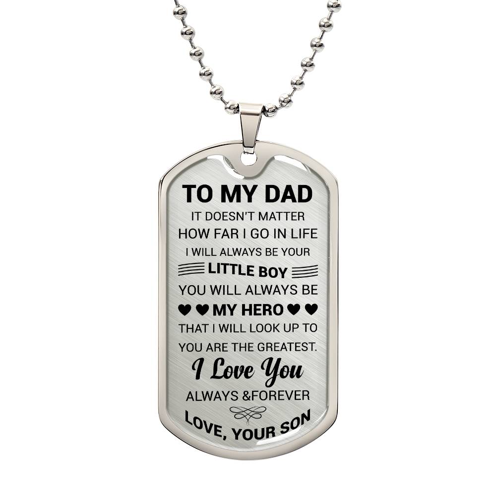 To My Dad Personalized Necklace | Engraved Necklace Gift From Son To Dad
