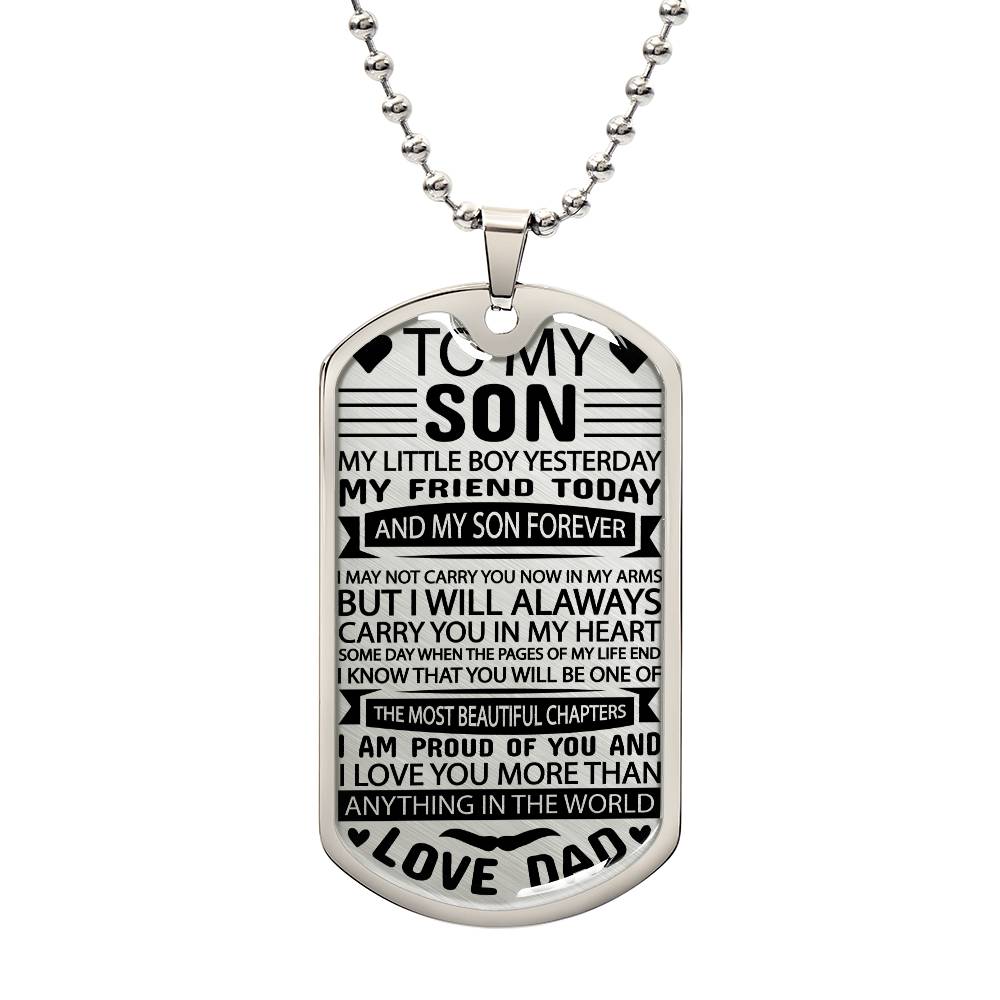 To My Son Personalized Necklace | Engraved Gift from Dad To Son