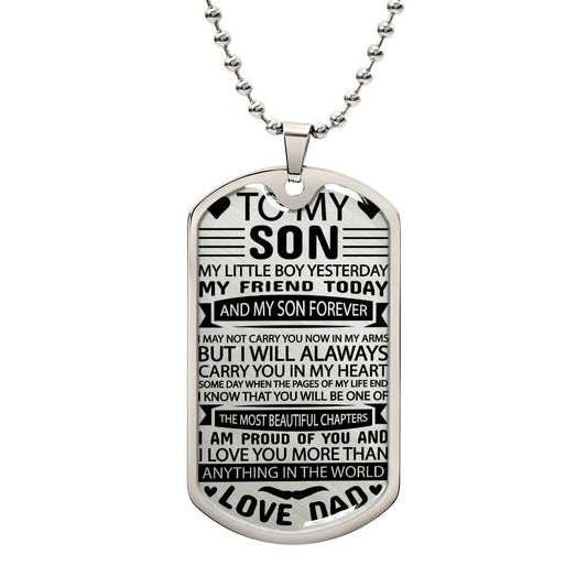 To My Son Personalized Necklace | Engraved Gift from Dad To Son