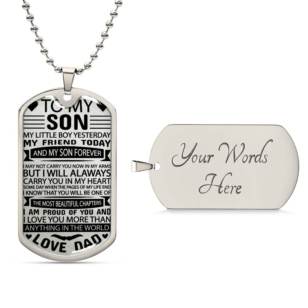 To My Son Personalized Necklace | Engraved Gift from Dad To Son