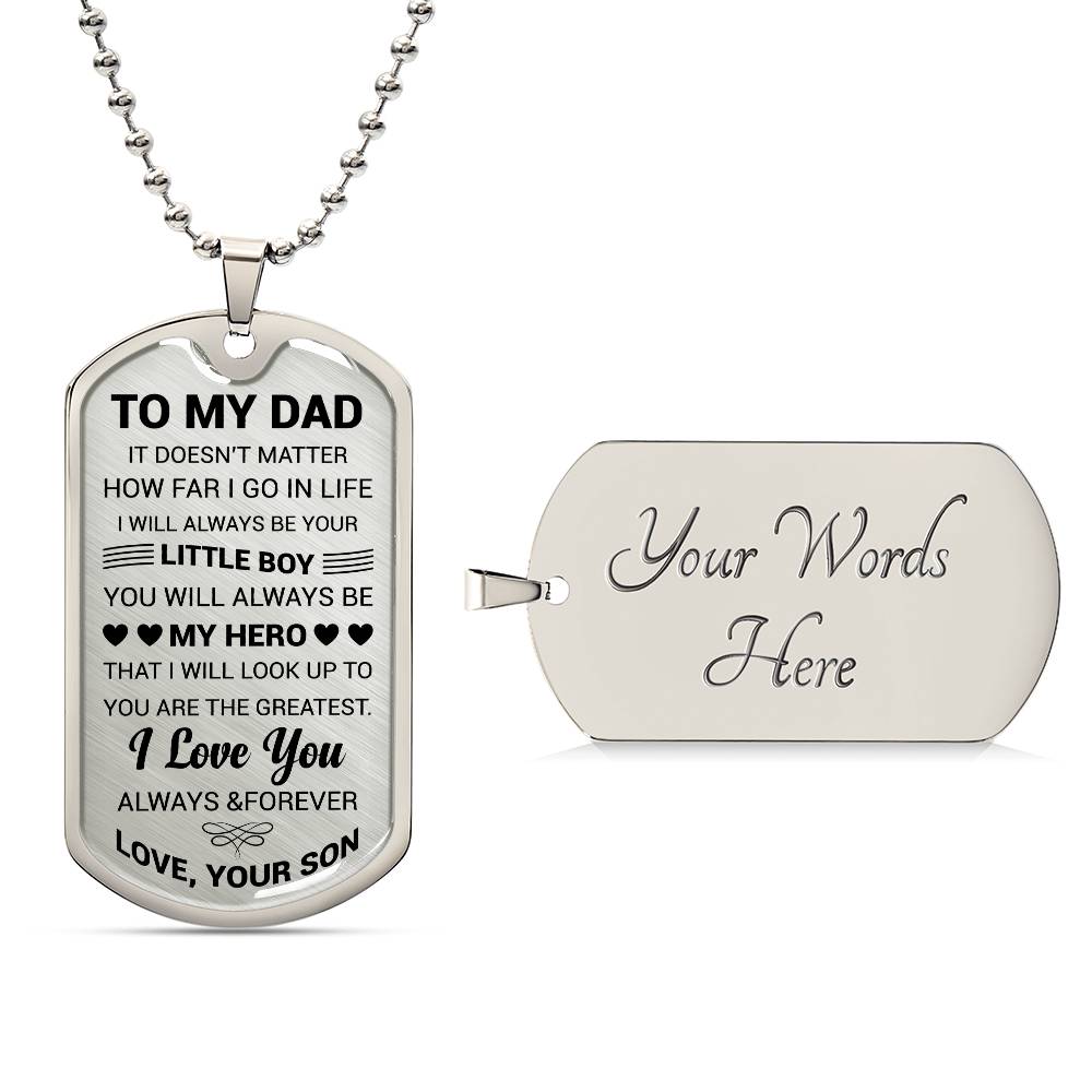 To My Dad Personalized Necklace | Engraved Necklace Gift From Son To Dad