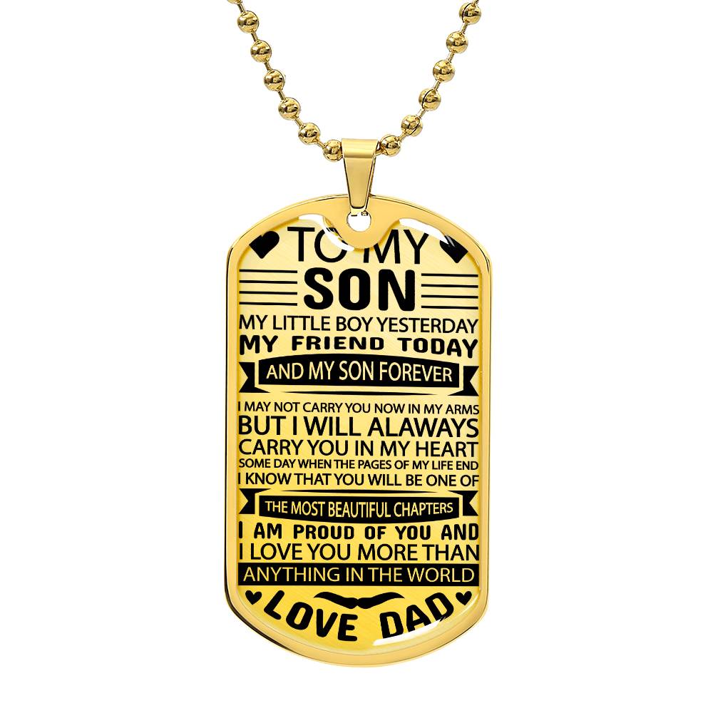 To My Son Personalized Necklace | Engraved Gift from Dad To Son