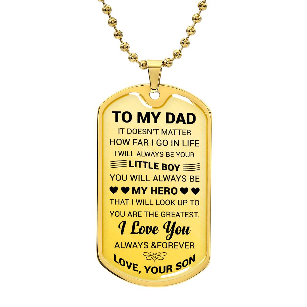 To My Dad Personalized Necklace | Engraved Necklace Gift From Son To Dad