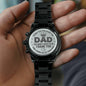 Engraved Watch for Dad - Personalized Father's Day Gift with Heartfelt Message and Fist Bump Design"