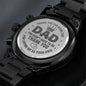Engraved Watch for Dad - Personalized Father's Day Gift with Heartfelt Message and Fist Bump Design"