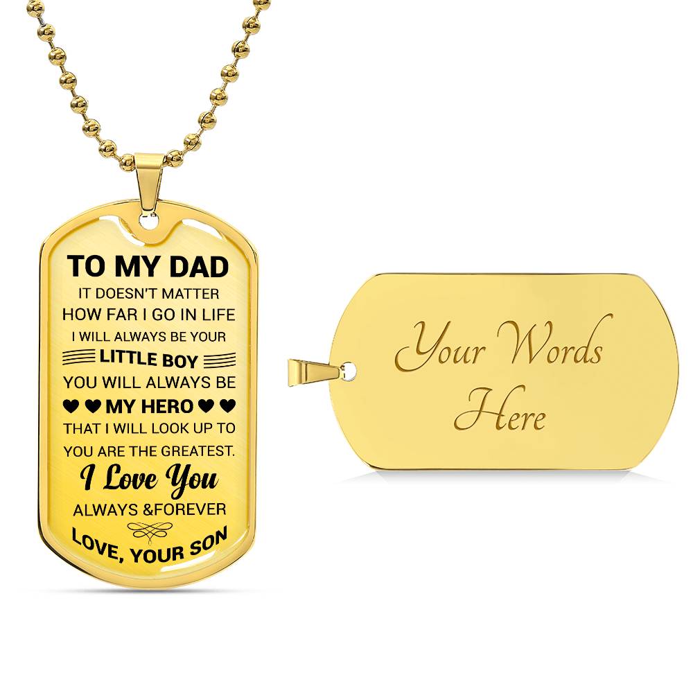 To My Dad Personalized Necklace | Engraved Necklace Gift From Son To Dad