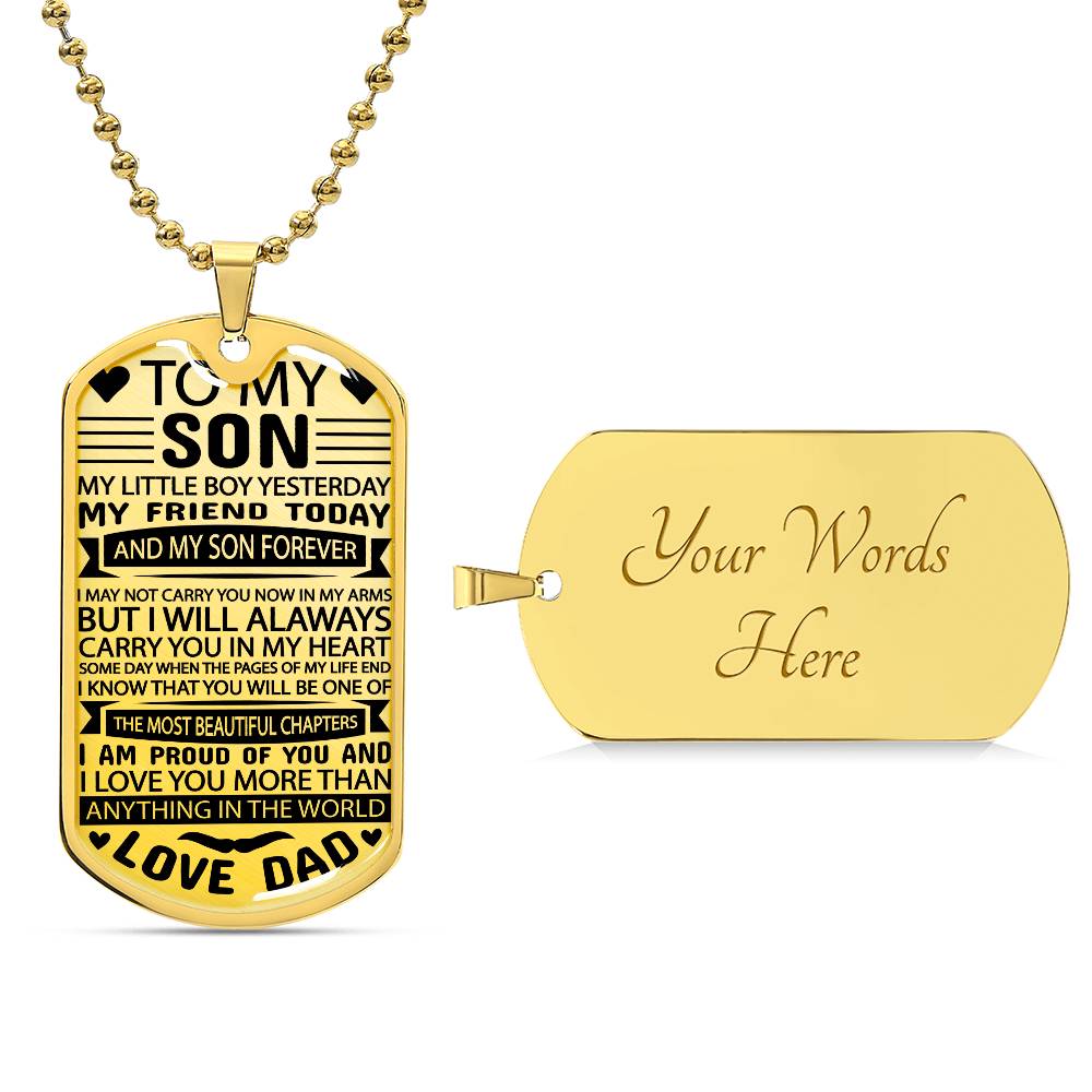 To My Son Personalized Necklace | Engraved Gift from Dad To Son