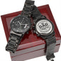 Engraved Watch for Dad - Personalized Father's Day Gift with Heartfelt Message and Fist Bump Design"