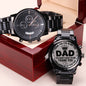 Engraved Watch for Dad - Personalized Father's Day Gift with Heartfelt Message and Fist Bump Design"