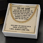 "To My Son" Cuba Link Chain Necklace - A Powerful Reminder of Love and Support