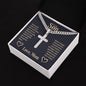 To My Son | Never Forget that You are Brave | Cuban Link Chain with Engraved Artisan Cross