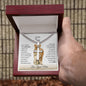 Son, I will Always Have Your Back , From Mom | Cuban Chain With Artisan Cross Necklace