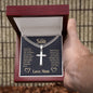To My Son | Never Forget that You are Brave | Cuban Link Chain with Engraved Artisan Cross