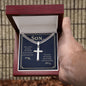 To My Son - Artisan Cross Cuban Chain Necklace with Personalization