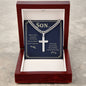 To My Son - Artisan Cross Cuban Chain Necklace with Personalization