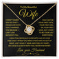 Gift for Wife " I Can't Live Without You Love Knot Necklace