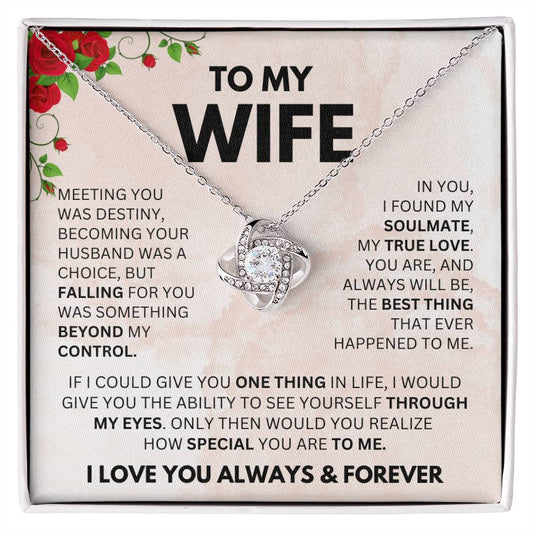 "Love Knot Necklace - To My Wife" - A Symbol of Unbreakable Love