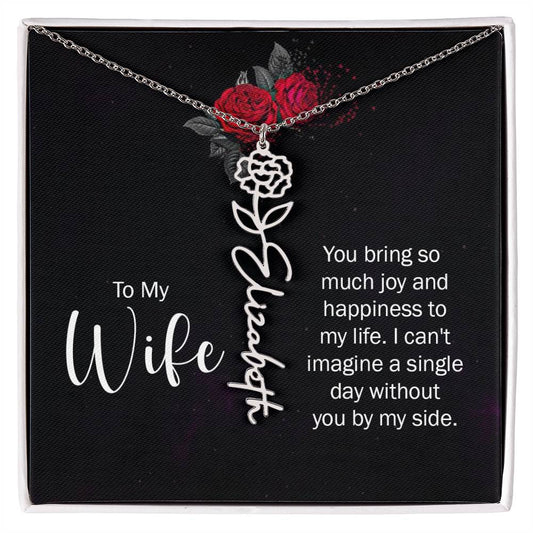 To My Wife Personalized Birth Name Necklace