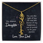 My Dearest Daughter - Heartfelt Message Card With Personalized Birth Flower from Dad | Sentimental Gift for Daughter