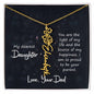 My Dearest Daughter - Heartfelt Message Card With Personalized Birth Flower from Dad | Sentimental Gift for Daughter