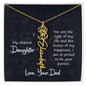 My Dearest Daughter - Heartfelt Message Card With Personalized Birth Flower from Dad | Sentimental Gift for Daughter