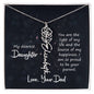 My Dearest Daughter - Heartfelt Message Card With Personalized Birth Flower from Dad | Sentimental Gift for Daughter