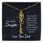 My Dearest Daughter - Heartfelt Message Card With Personalized Birth Flower from Dad | Sentimental Gift for Daughter