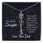 My Dearest Daughter - Heartfelt Message Card With Personalized Birth Flower from Dad | Sentimental Gift for Daughter