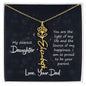 My Dearest Daughter - Heartfelt Message Card With Personalized Birth Flower from Dad | Sentimental Gift for Daughter
