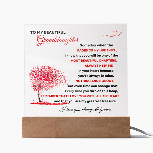 To My Beautiful Granddaughter | Square Acrylic Plate
