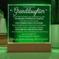 (ALMOST SOLD OUT!) To My Beautiful Granddaughter | Acrylic Plaque Lamp