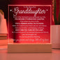 (ALMOST SOLD OUT!) To My Beautiful Granddaughter | Acrylic Plaque Lamp
