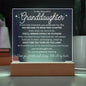 (ALMOST SOLD OUT!) To My Beautiful Granddaughter | Acrylic Plaque Lamp