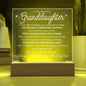 (ALMOST SOLD OUT!) To My Beautiful Granddaughter | Acrylic Plaque Lamp