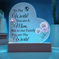 Mom, You Are the Whole world Heart Acrylic Plaque | Gift For Mom