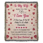 "To My Wife" Woven Blanket – Romantic Gift from Husband