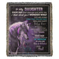 To My Daughter" Personalized Wolf Blanket – Gift from Dad