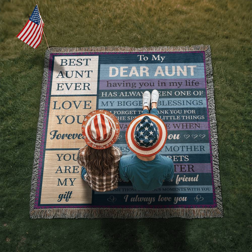 "To My Dear Aunt" Personalized Woven Blanket – Best Gift for Aunts