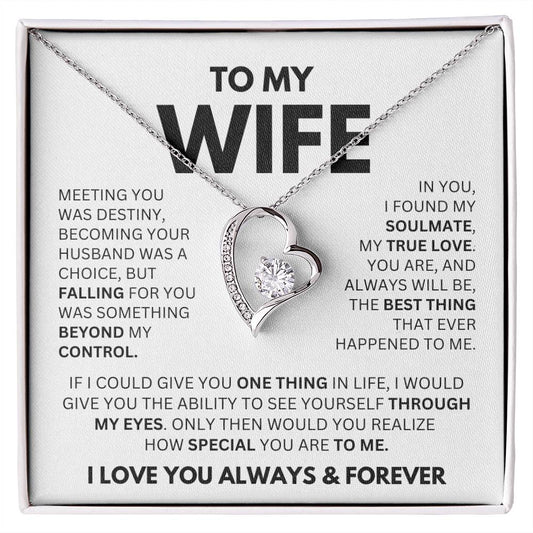 "Forever Love Necklace - To My Wife" - A Symbol of Unbreakable Love