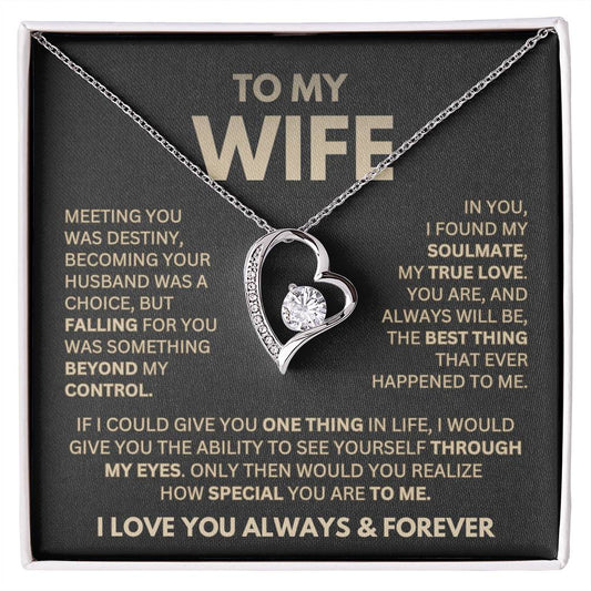 "Forever Love Necklace - To My Wife" - A Symbol of Unbreakable Love