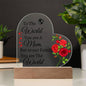 Mom , You Are the World To Our Family, Heat Acrylic Plaque | Gift For Mom
