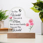 Mom, You Are the Whole world Heart Acrylic Plaque | Gift For Mom