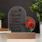 Mom , You Are the World To Our Family, Heat Acrylic Plaque | Gift For Mom