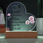 Mom, You Are the Whole world Heart Acrylic Plaque | Gift For Mom