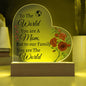 Mom , You Are the World To Our Family, Heat Acrylic Plaque | Gift For Mom