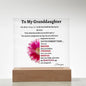 To My Granddaughter | Square Acrylic Plaque