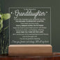 (ALMOST SOLD OUT!) To My Beautiful Granddaughter | Acrylic Plaque Lamp