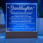 (ALMOST SOLD OUT!) To My Beautiful Granddaughter | Acrylic Plaque Lamp