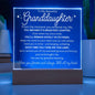 (ALMOST SOLD OUT!) To My Beautiful Granddaughter | Acrylic Plaque Lamp