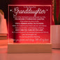 (ALMOST SOLD OUT!) To My Beautiful Granddaughter | Acrylic Plaque Lamp